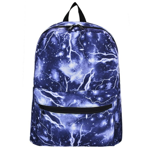 Casual School Backpack Lightning Pattern Print Laptop Rucksack Multi-Functional Daypack Book Satchel 